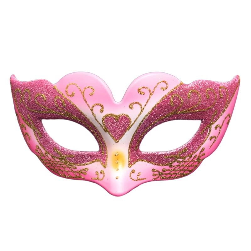 

Classical Venetian Carnivals Glitter Shinning Mask Kids Girls Half Face Masquerade Mask for Costume Parties Event рожевий