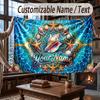 Octopus Sea Life Theme Throw Blanket Custom Name Text Personalized Blanket Soft Cozy Blanket for Home Sofa Bed