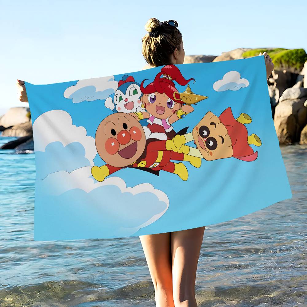 Classic Japanese Anime A-AnpanmanS Microfiber Printed Beach Towel Mountain Yoga Beach Swimming Running Absorbent Soft Towel