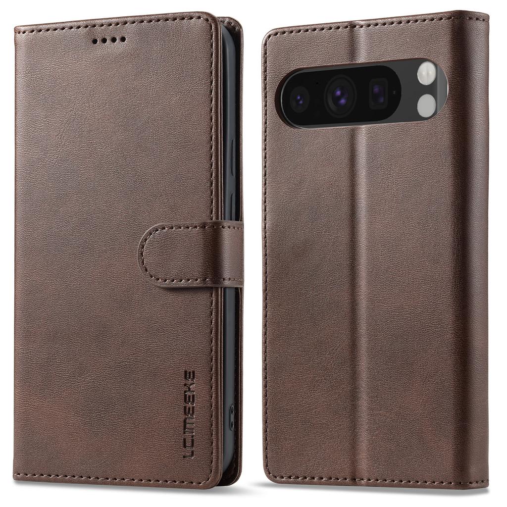 LC.IMEEKE For Google Pixel 9 Pro/Pixel 9 Case Shockproof Wallet PU Leather Phone Cover Calf Texture