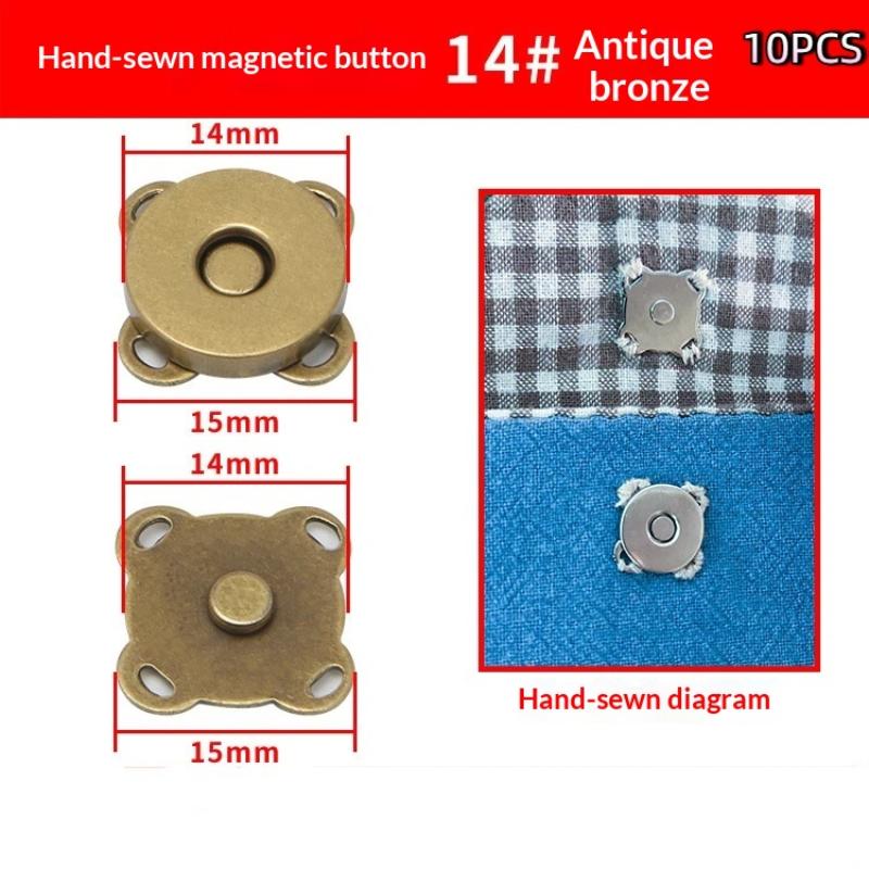 10 Sets Mini Adsorption Buckle Bags Magnetic Snap Button Fasteners Clasps Buttons Handbag Purse Wallet Craft Bag Parts