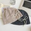 Ear Protector Stacking Knitted Bonnet Cap Solid Color Korean Wool Hat Pearl Bow Beanies Cap  Girls