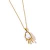 Yingtai Stainless Steel Women's Necklace with Imitation Pearl and 18k Gold Vacuum Plating