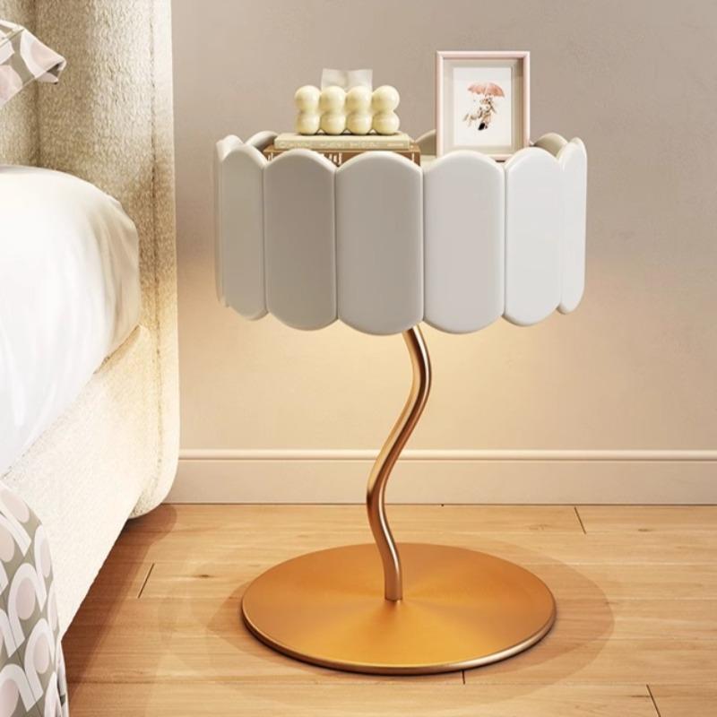 Luxury Bedside Tables Aesthetic Bedroom Nightstands Multifunction Nightstand Smart Bedside Table with Light Storage Furniture