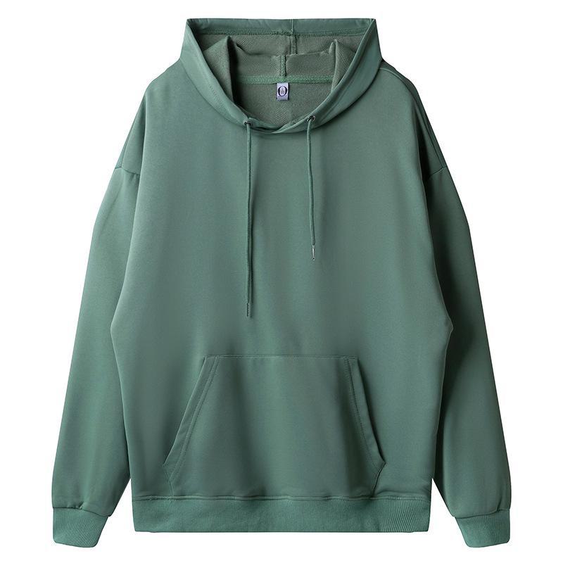 Unisex Thin Hooded Pullovers: Solid Color Sweatshirts, Sportswear, Group Apparel, Customizable with Logo for Spring and Autumn.