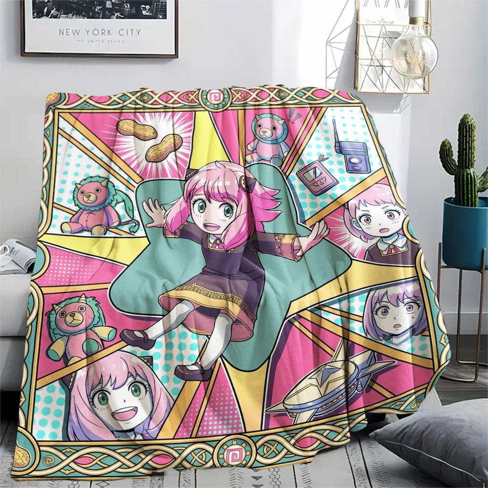 Anya Forger Flannel Blanket Warm Print Pattern Comfortable for Home Travel Picnic Sofa Bed Chair.-TING