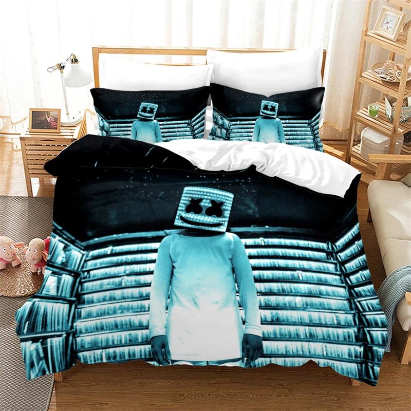 Popular DJ Marshmello 3d Bedding Set Duvet Cover Set Pillowcase Bedclothes Twin Full Queen King Size Bed Linen Set Home Textiles