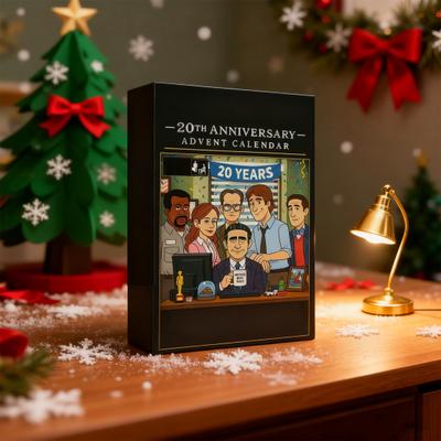 Office 20th Anniversary Advent Calendar 2025 24 Days Acrylic Ornament with TV Show Themes Christmas Countdown Decor for Fans & Collectors
