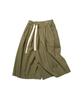 Cotton Bell Volume Pleated Shorts - Khaki