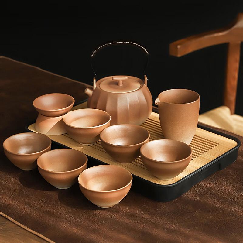 Керамический чайный набор Qixuanyuan из 9 предметов с вертикальной полоской