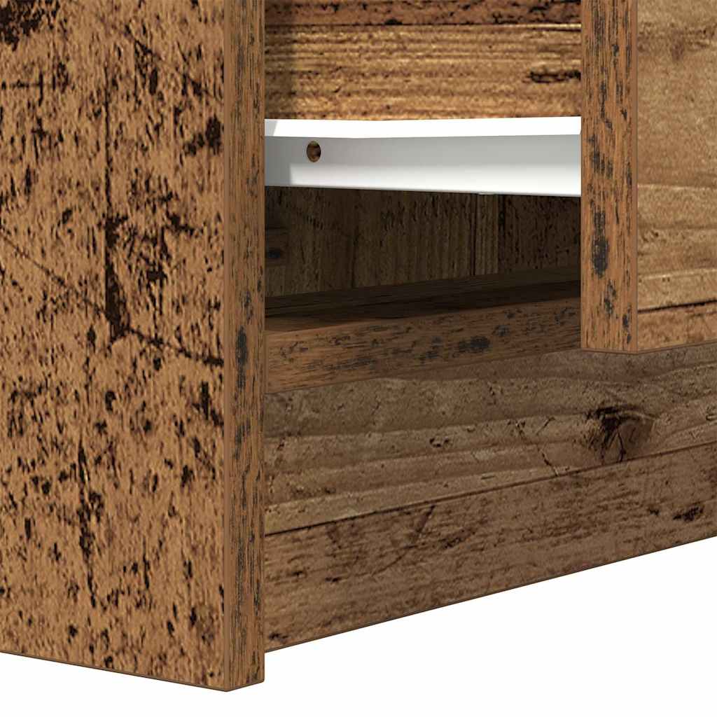Nightstand with 2 Drawers Rustic Wood Look 38 x 34 x 80 cm