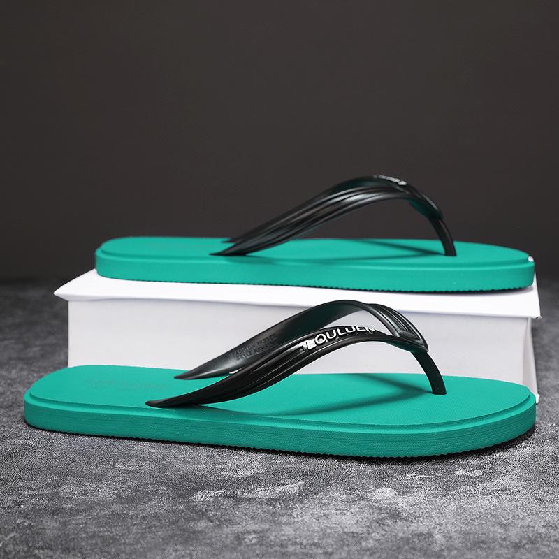 New summer beach flip-flops men's Korean version trend pinch feet fashion outer wear slippers men's summer personality pvc sandals