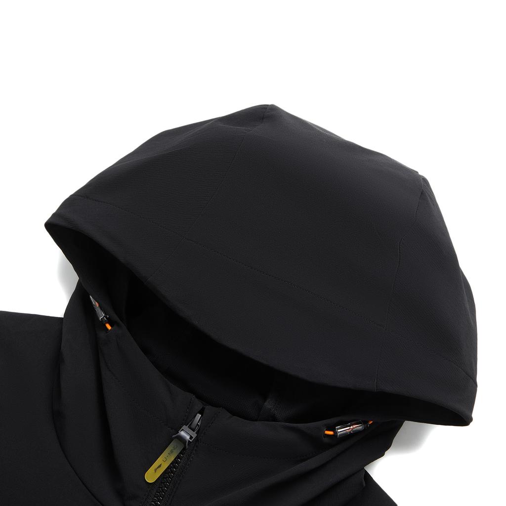 Li-Ning Water-Resistant Hooded Windbreaker Jacket Men Outerwear Black AFDU151-1