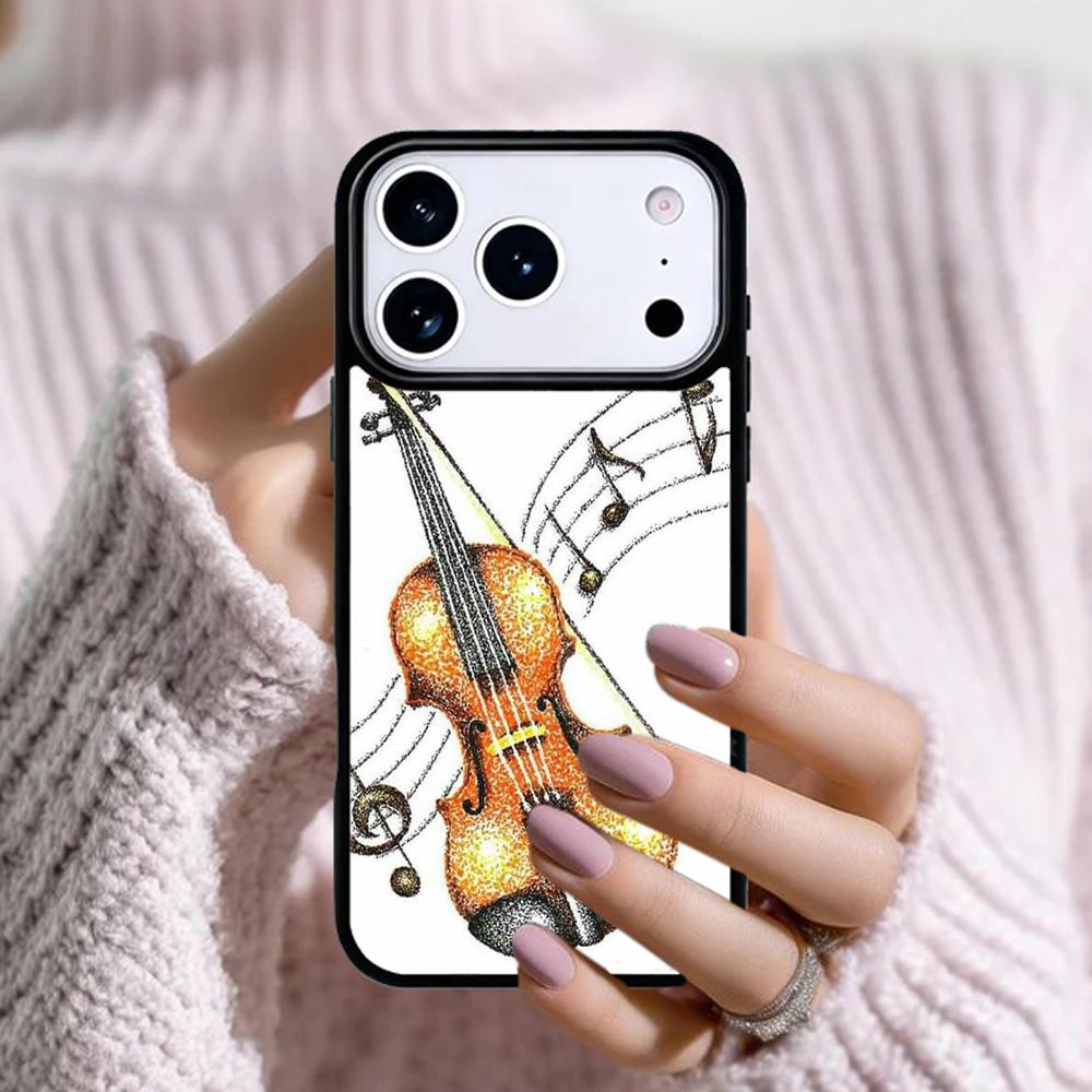 Musical Notes Violin Classical Phone Case For Apple iPhone 17 Air 16E 15 14 Plus 13 12 11 Pro Max Mini Funda Cover