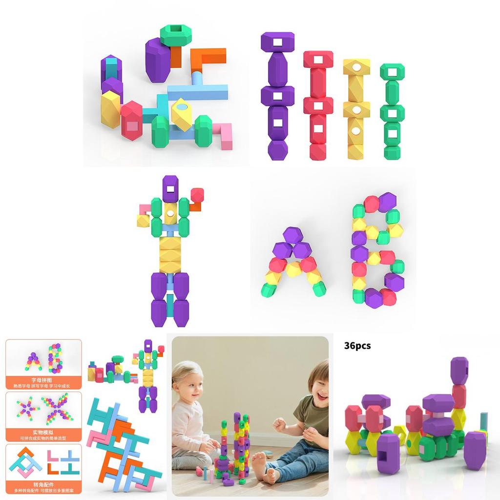 Silicone Building Blocks Toy For Kids Educational Diy Creative Play Set For Early Learning