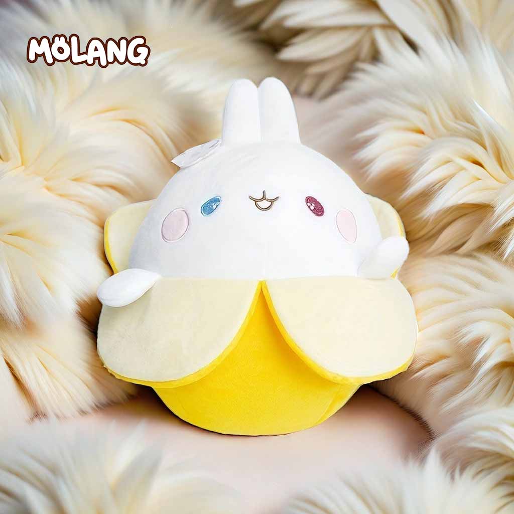 30cm Genuine Molang Cute White Rabbit Kawaii Plush Toy Throw Pillow Appease Cushion Cartoon Anime Figure Stuffed Doll Birthday C