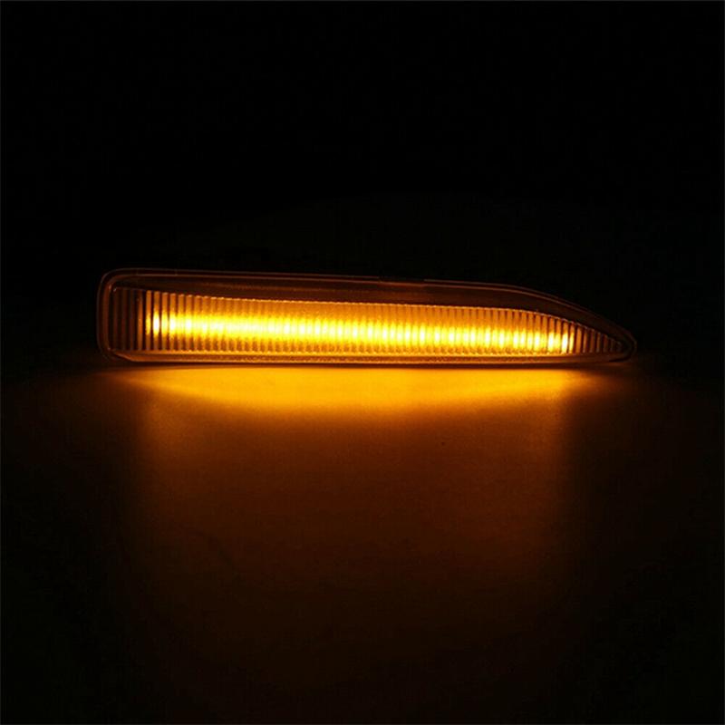 Dynamic LED Side Marker Lights Turn Signal Lamp Sequential Blinker 12V Amber For 2002-2008 BMW E65 E66 E67 745i 750i 760i