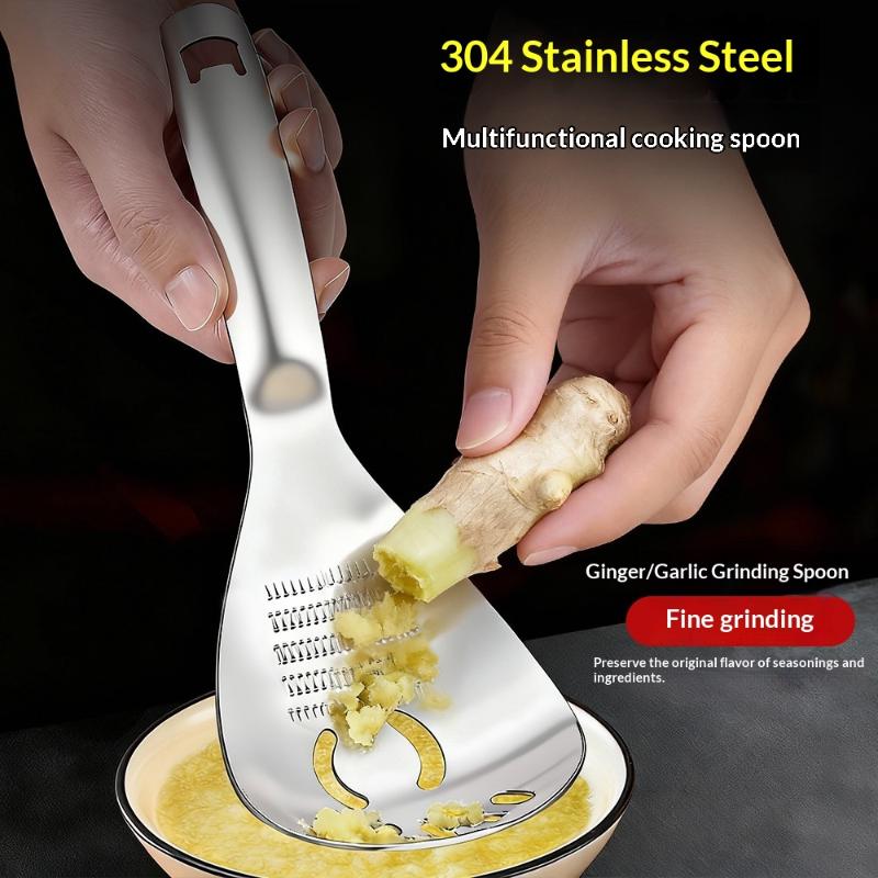 Utensile da Cucina Multifunzionale in Acciaio Inossidabile Per Cucinare Aglio Zenzero Grattugia Trituratore Cucchiaio Articoli per la Cucina