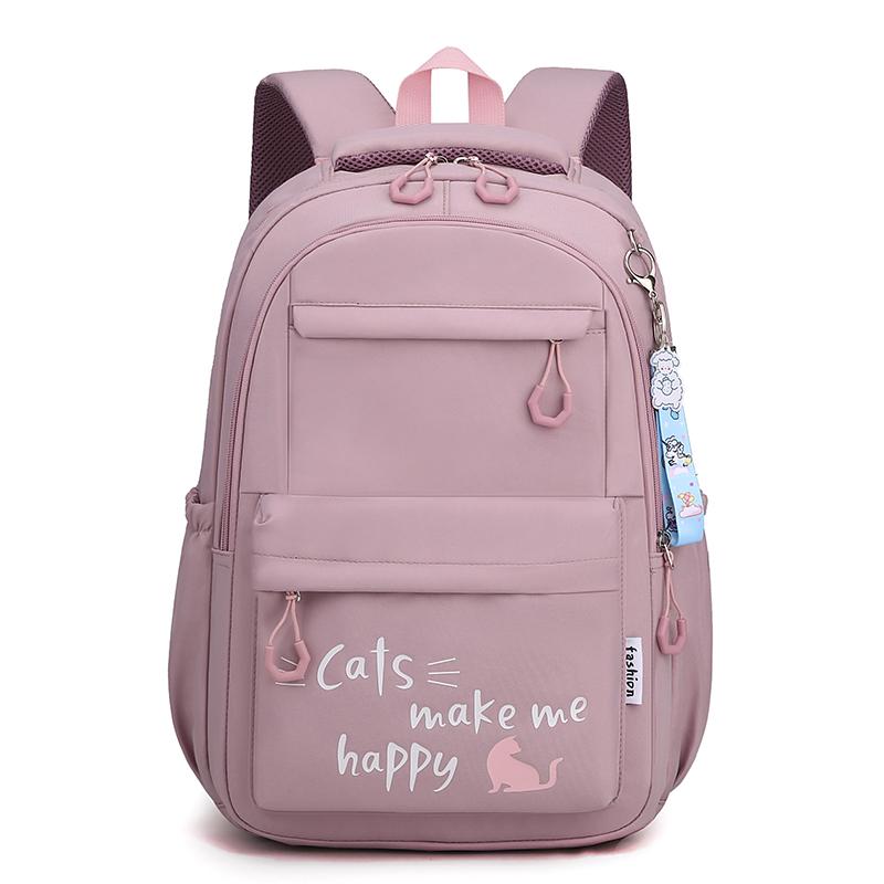 Lightweight Student Schoolbag Letter Print Water-Repellent Backpack Women's Large Capacity Backpack