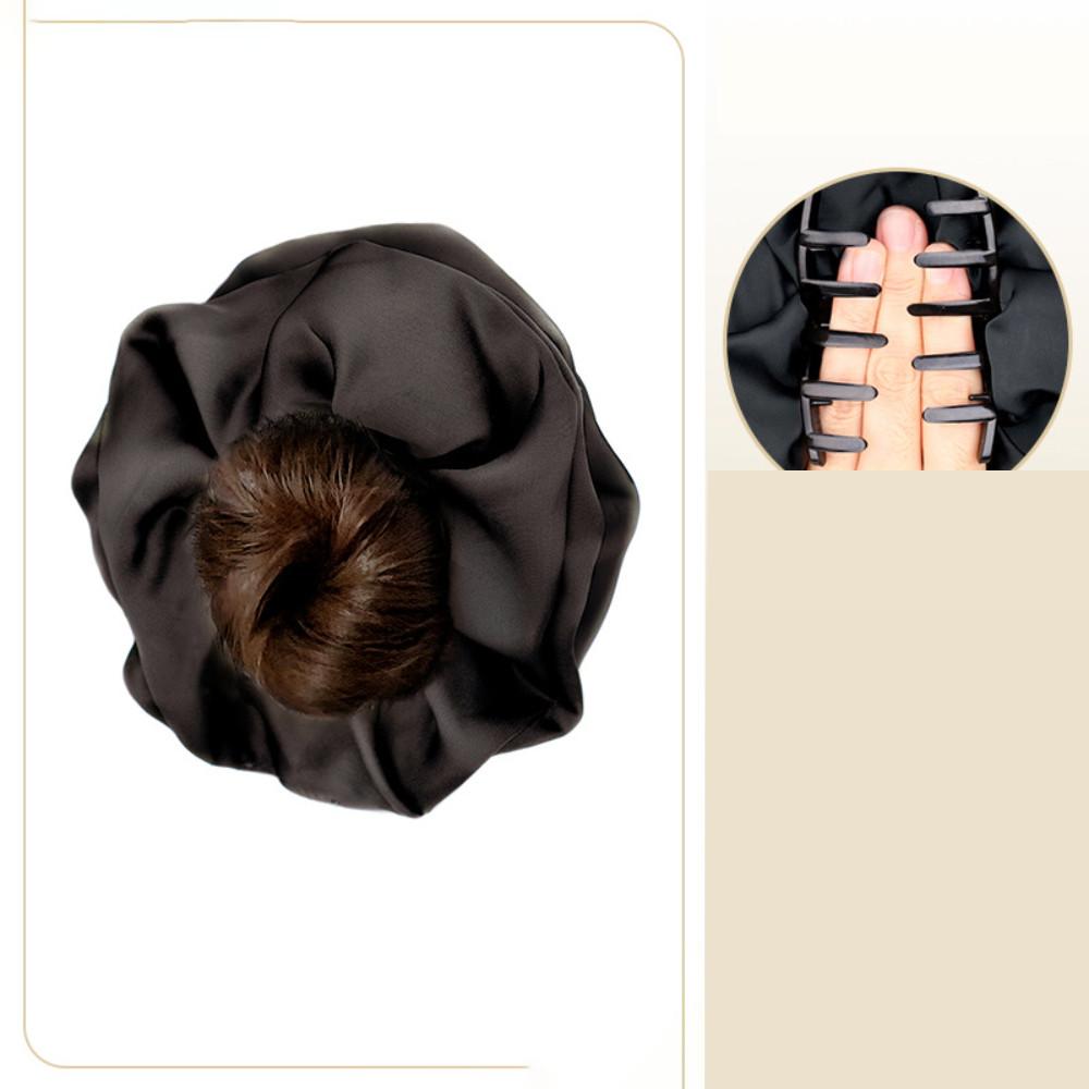 Synthetic Women Low-tied Flower Bud Band Grabber Wig Natural Simulation Lazy Ponytail Hair Extension