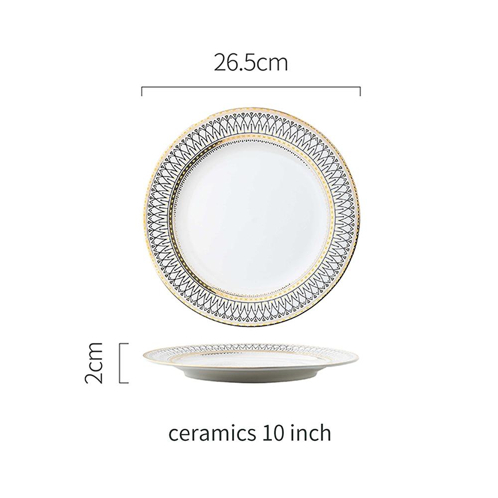 Retro Ceramic Dinner Plate Glass Saucer Fruit Cake Dessert Dish Tableware Set Plates Dinner Food Tray Creative Home Decoration