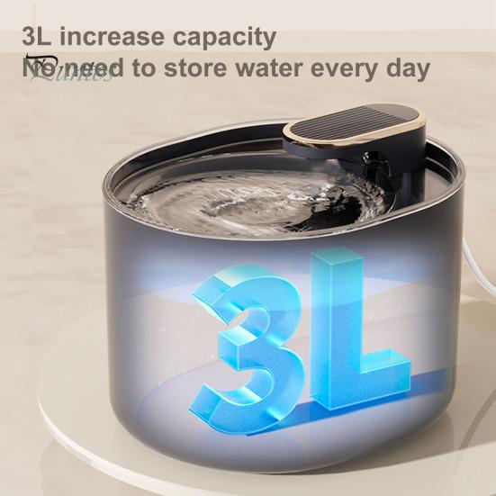 Pet Silent Cat Water Fountain 3L Water Dispenser USB Charging Pump Dog Pet Drinking Bowl Quick Assembly 3 Layers Filters Easy Clean Pet Drinking Bowl