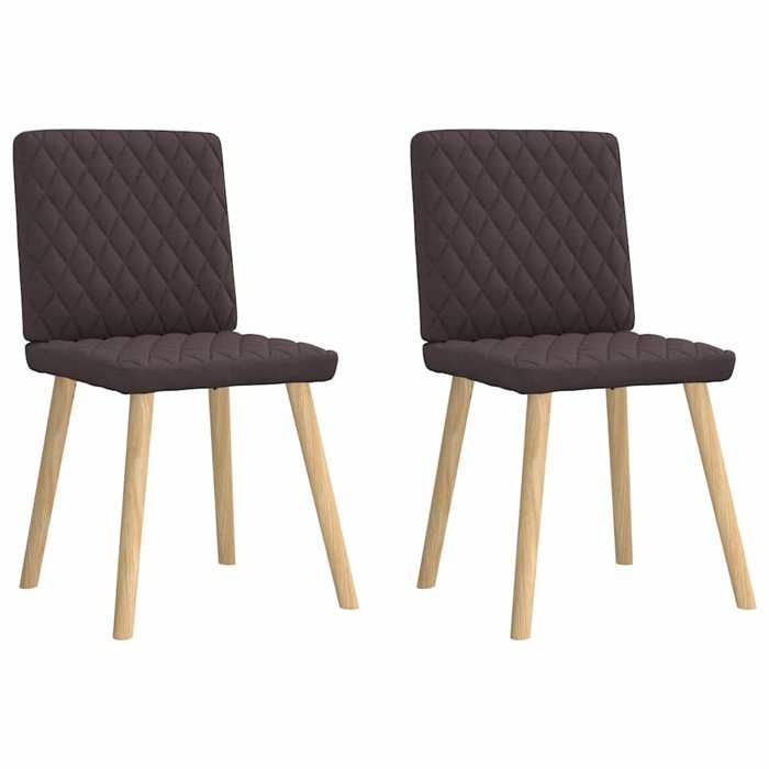 VidaXL Chaises à manger lot de 2 marron foncé tissu, chaise, chaise de salon, chaise d'accent, chaise de cuisine, siège de 4101125