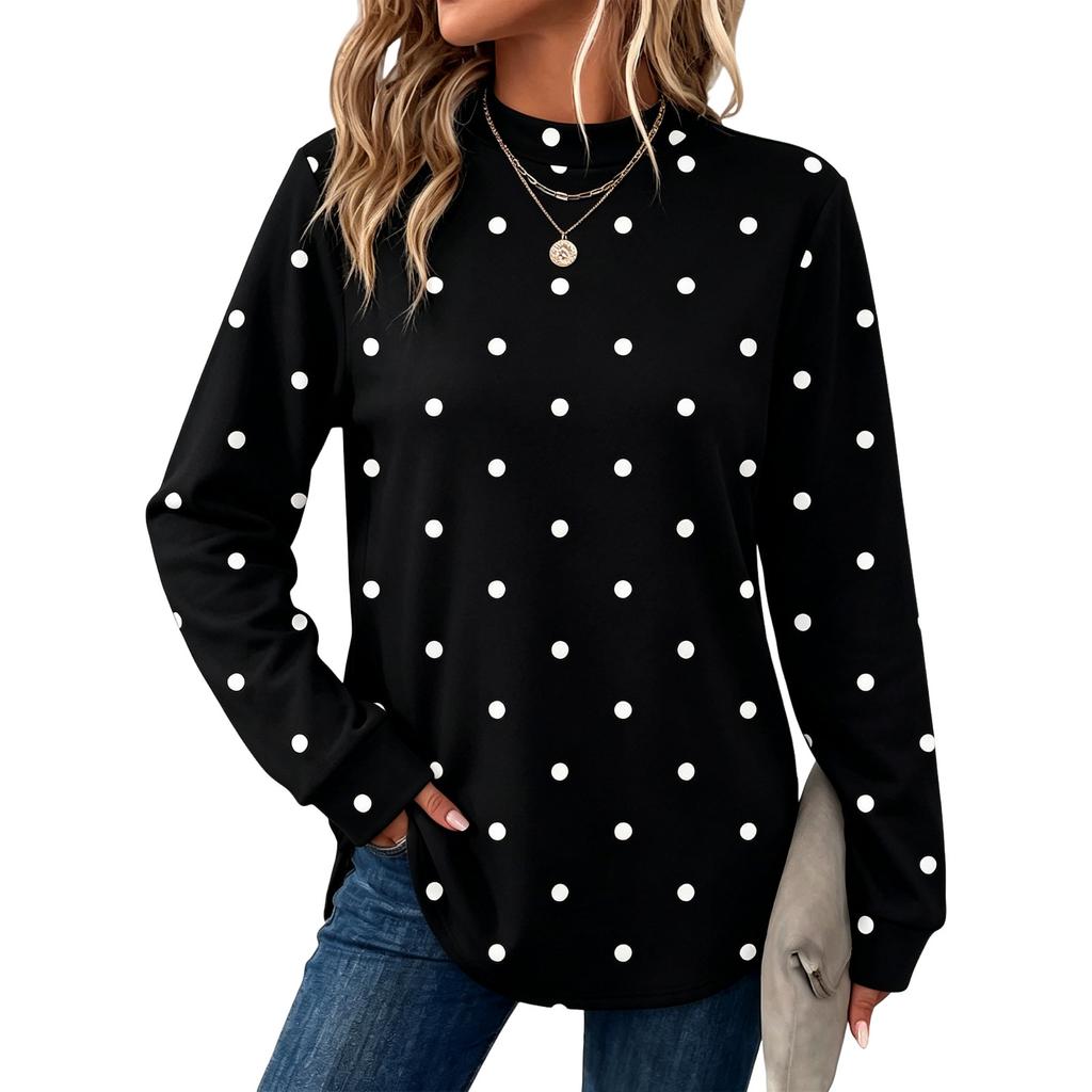 Damen Vintage Polka Dot Oberteil, Lässige Vielseitige Bluse für den Alltag