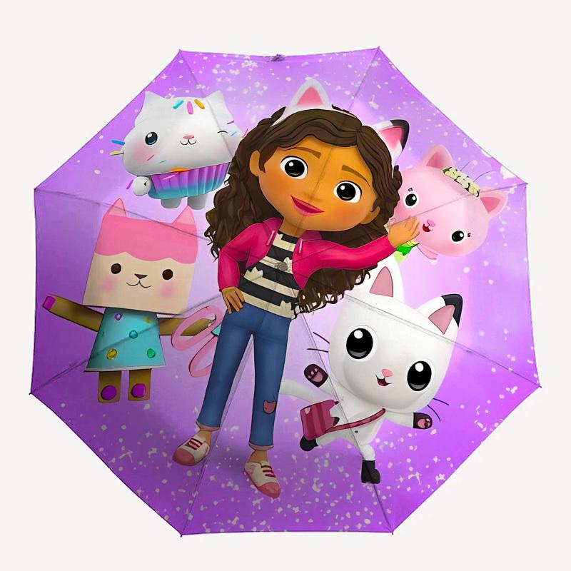 Girlfriend and Cats Automatic Opening and Closing, 8 Rib Structure Portable Umbrella, Suitable for Men and Women In All Seasons Perfect Gif