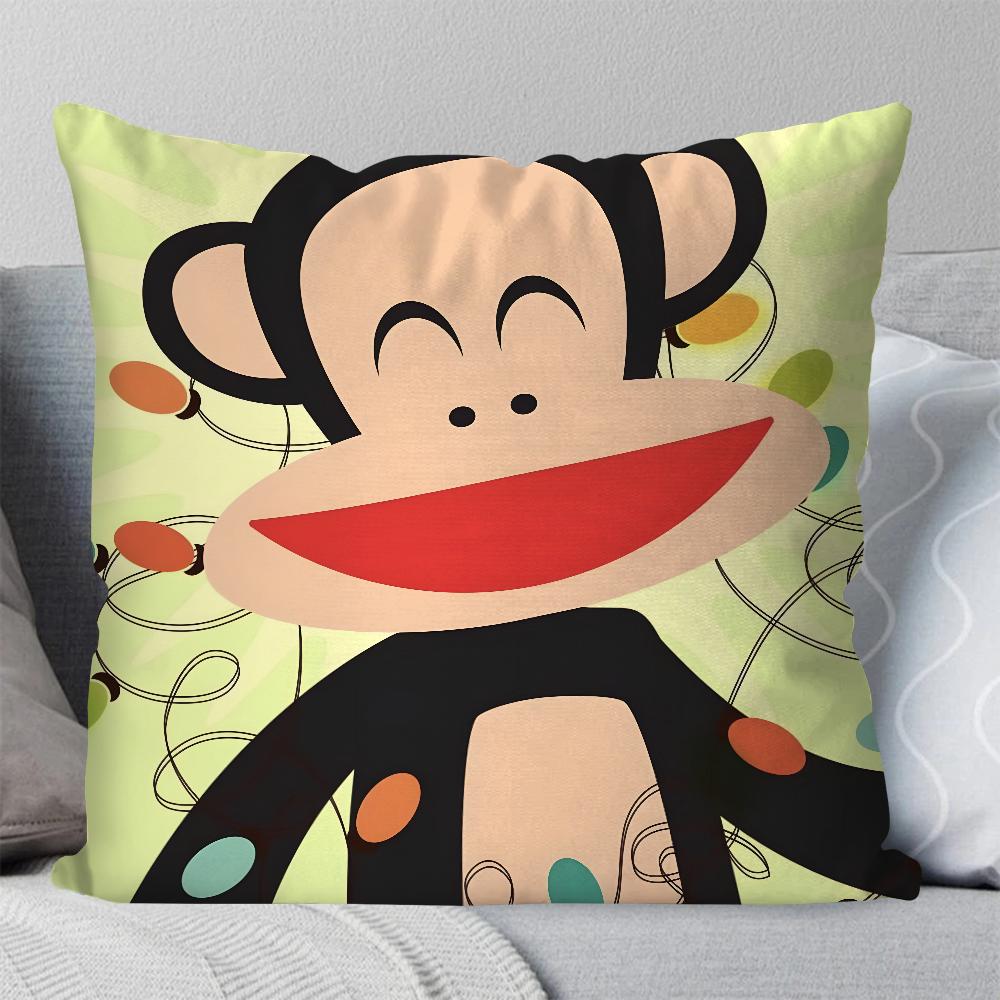 

Мультяшная наволочка с обезьянкой P-Paul Frank, квадратная подушка, для спальни, дивана, для отдыха, удобная подушка, для автомобиля, гостиной, домашнее украшение 40X40 12x12Inch