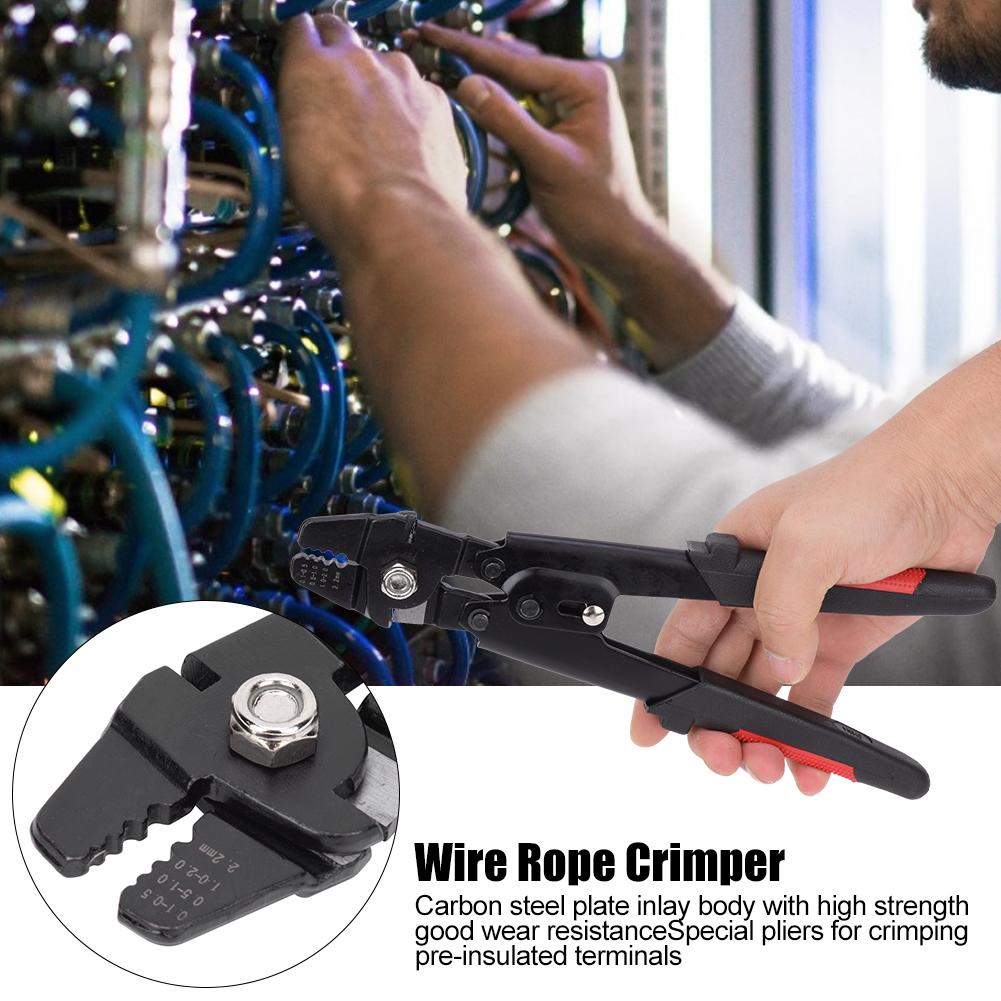 Wire Rope Crimper Carbon Steel Hand Cable Crimping Plier 0.12.2mm Crimp Range