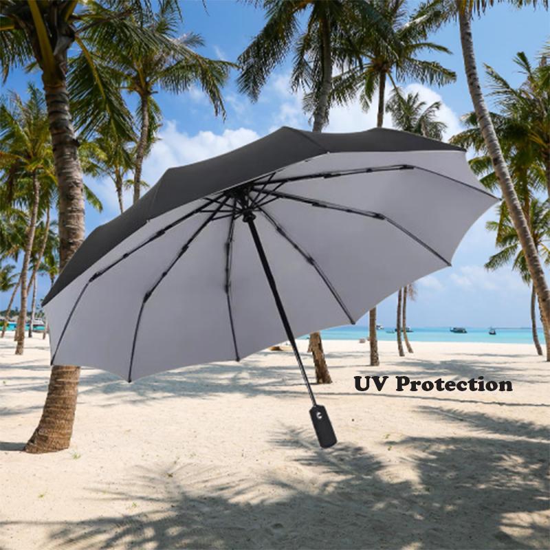 Double-layer Automatic Umbrella Windproof Sun Protection Strong 10 Skeleton Durable and Sturdy Business Folding Umbrella 1PC