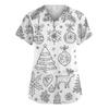 Women's Fashion V-Neck Short Sleeve Overalls With Pockets  Print Tops  Clothes