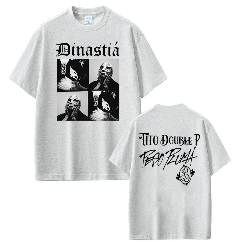 Rapper Peso Pluma Tito Double P Dinastia Album Vintage  Print Tees Men Women Fashion Tshirts Gothic Punk Casual Cotton Tshirt