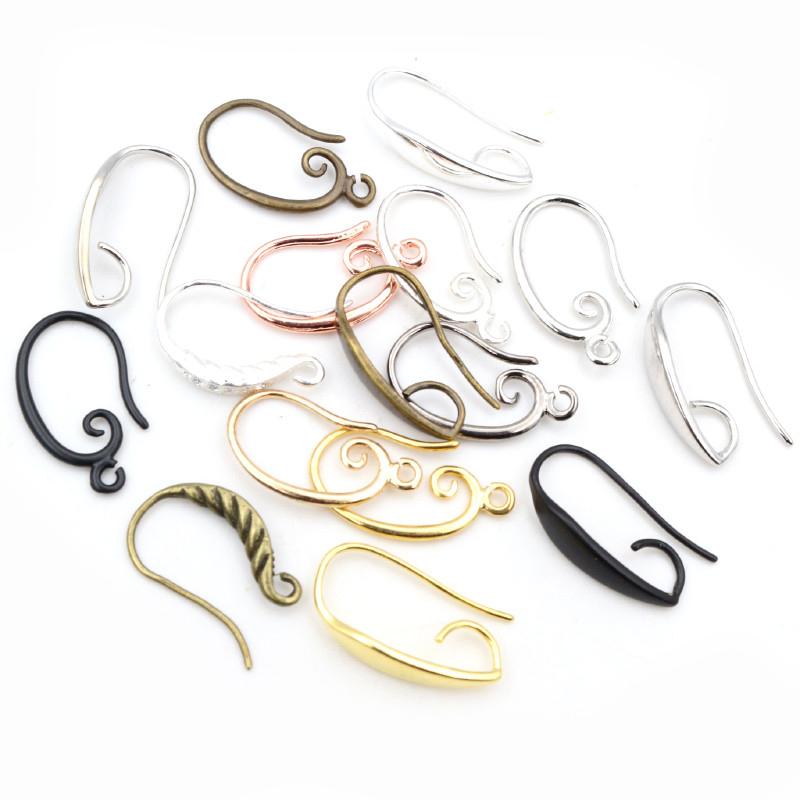 10pcs 3-Styles High Quality Classic Bronze Gold Silver Plated Brass French Earring Hooks Wire Settings Base Settings Whole Sale
