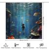 Zestaw zasłony prysznicowej 3D Życie oceaniczne Nurkowanie Dekoracja podwodnego świata do łazienki Wodoodporne zasłony z tkaniny z nadrukiem z haczykami (1