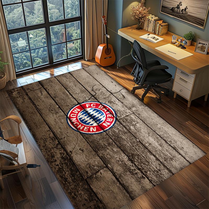 1Pc Football Team Cartoon Print Carpet High Quality Comfortable for All Seasons, Home Decor