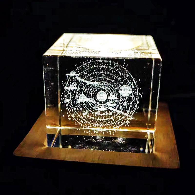 Crystal Cube Night Light: Creative Home Decor & Souvenir Gift for Girls' Birthdays