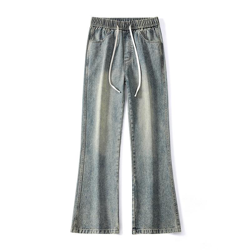American Retro Jeans Men's Winter Plush Thickened Flared Trousers