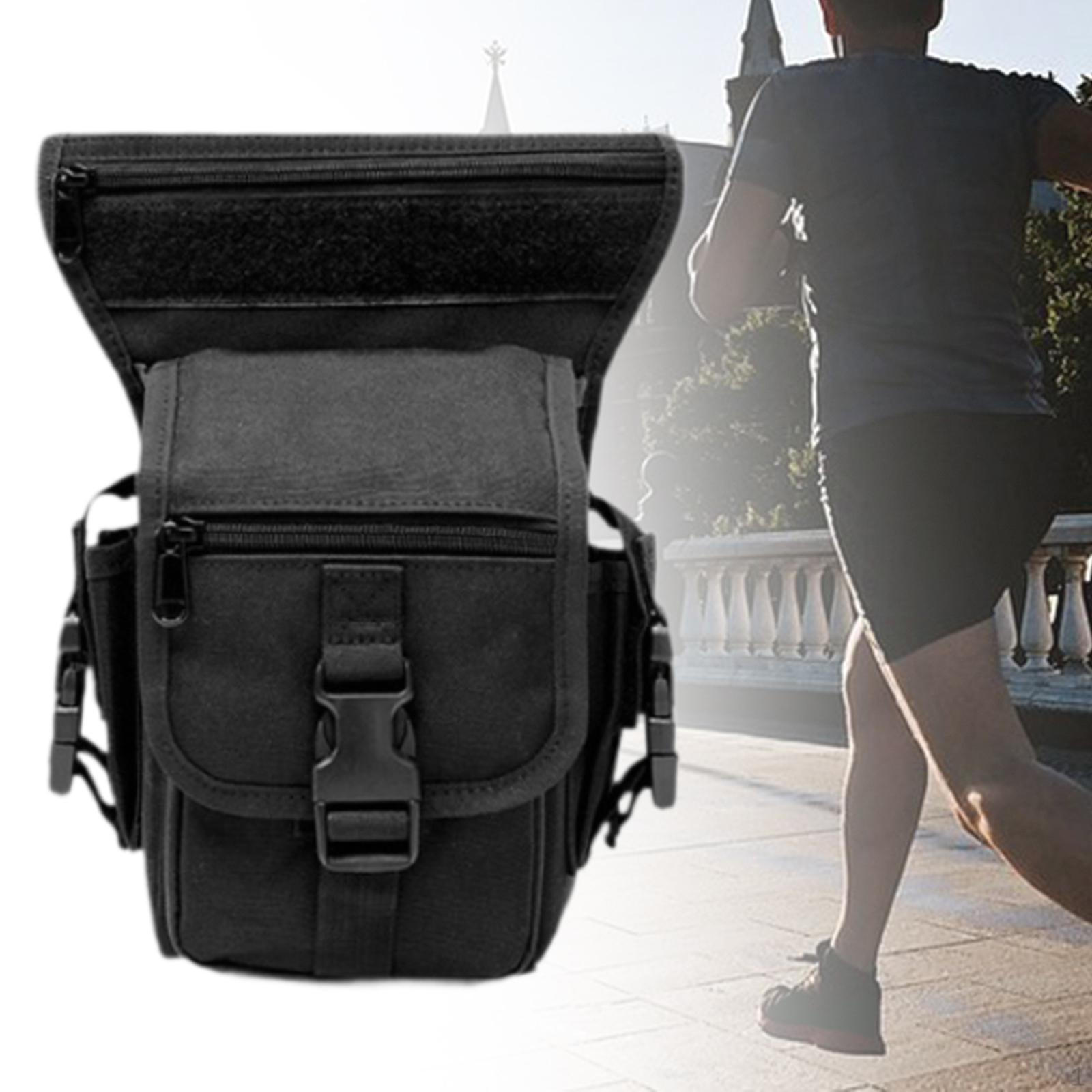 

Мужская поясная сумка на бедро, мужской поясной ремень для походов, декор, регулируемый ремень, ниспадающая нога чёрный