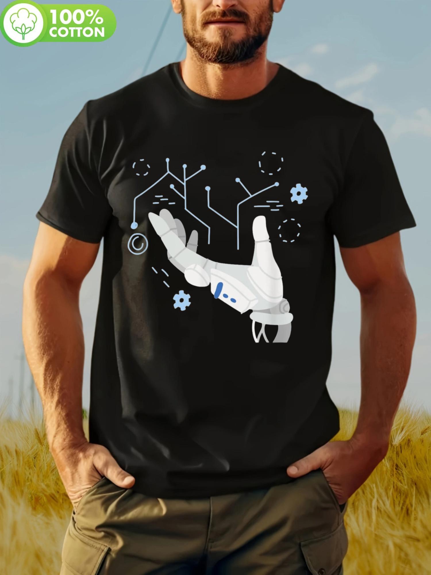 Deep Learning Robot Hand AI Programming Engineer Gaming T-shirt S