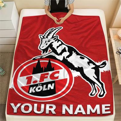 1PC Custom Name FC KÖLN Patterned Flannel Blanket Suitable For All Seasons for Home Decor Warmth and Comfort Gifts Holiday Present_xia