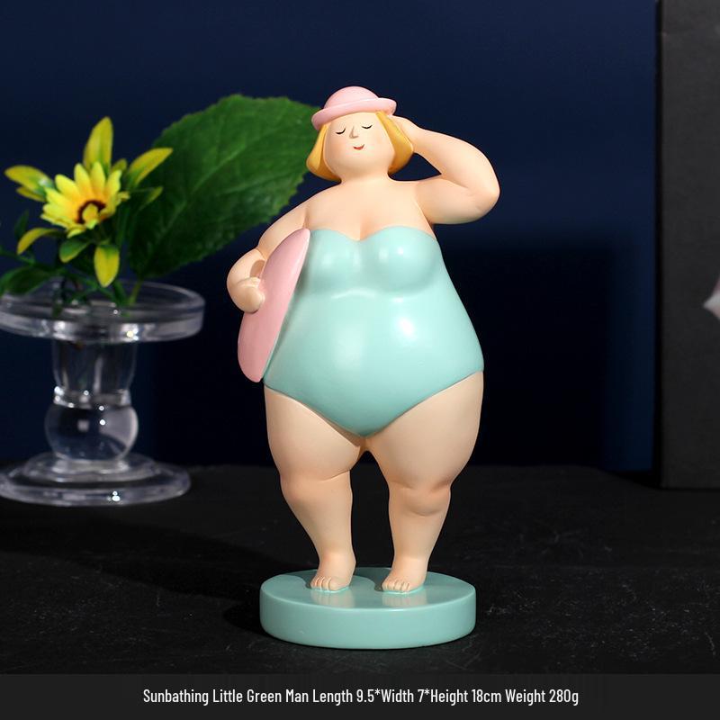 Alluring Beach Woman Resin Figurine - Home Decor Accent