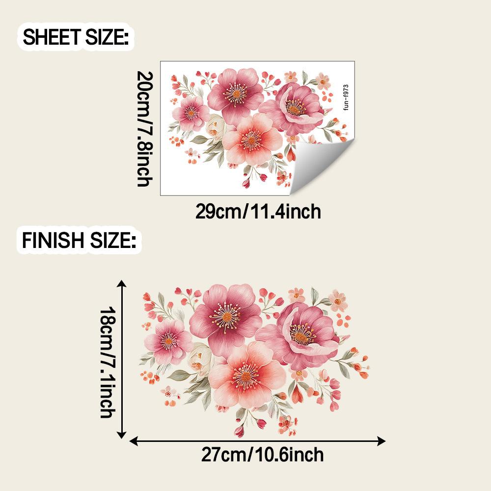 

Painted Blooming Flowers, Bathroom, Home Decoration Wall Stickers