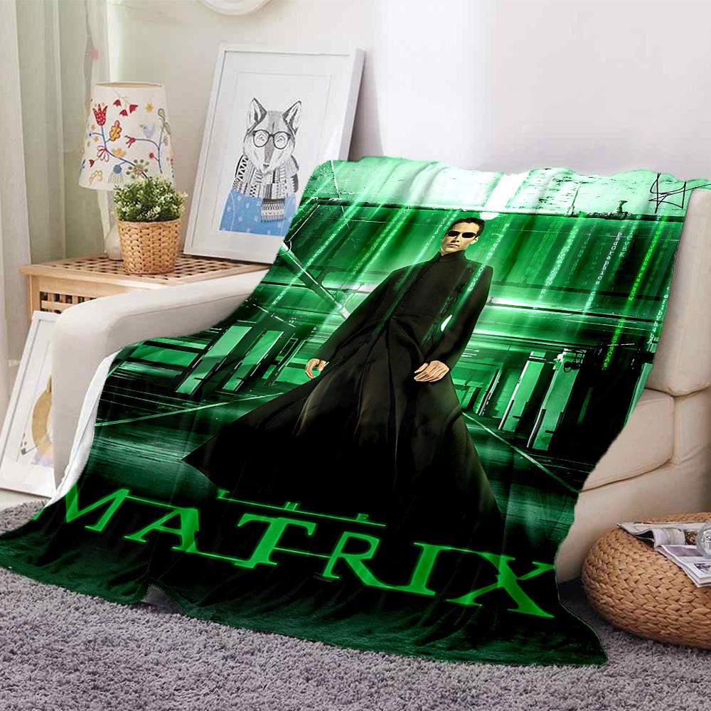 1pc Matrix, Neo Blanket Lightweight Flannel Throw For Sofa, Bed, Travel, Camping, Livingroom, Office, Couch, Chair, And Bed