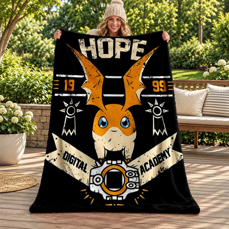 Digimon blanket Flannel Blanket Soft Cozy Plush Throw for Sofa Bed Lightweight Home Decoration Gifts for Christmas various holidays