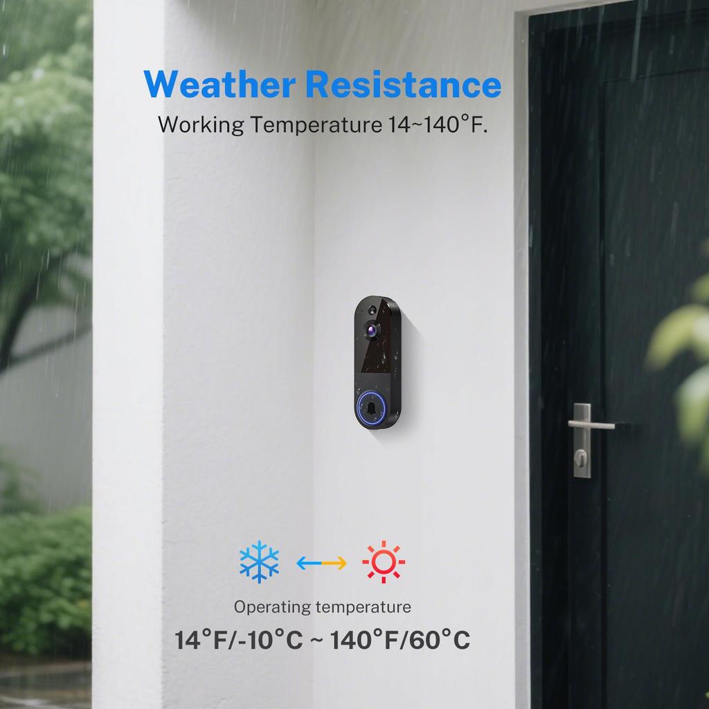 Smart Wireless Video Doorbell with Remote Intercom, HD Night Vision, Motion Detection, and Home Monitoring.