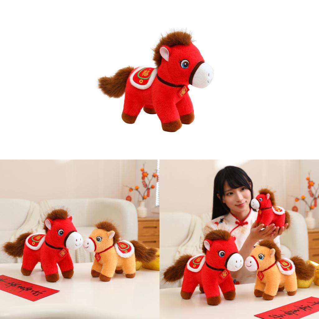 Horse Plush Zodiac Doll With Pp Cotton Filling For Festival Gifts Collection