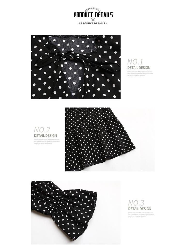 Tiktok 2025 Retro Polka Dot Long Sleeve Ruffle Dress