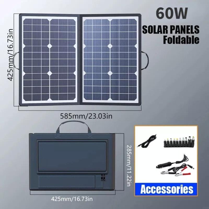 40W Folding Solar Panel Portable Power Supply Outdoor Solar Cell Plate For Camping Emergencies Charging P9YB